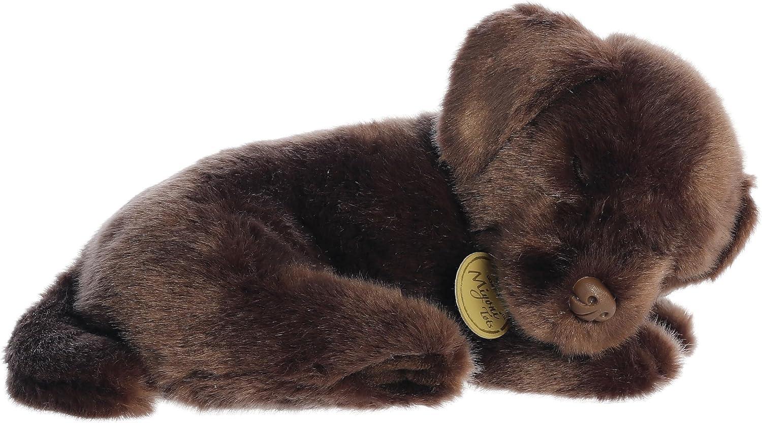 imageAurora Adorable Miyoni Tots Sleepy Chocolate Lab Pup Stuffed Animal Lifelike Details Make a Cherished Companion Perfect for Decorating Bedrooms or Classrooms 10 Inches