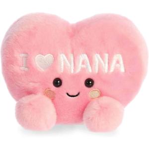 Aurora® Adorable Palm Pals™ I Love Nana Heart Stuffed Animal – Fun Collectible Plush for Grandmothers – A Gift of Affection to Express Love – Pink 5 Inches