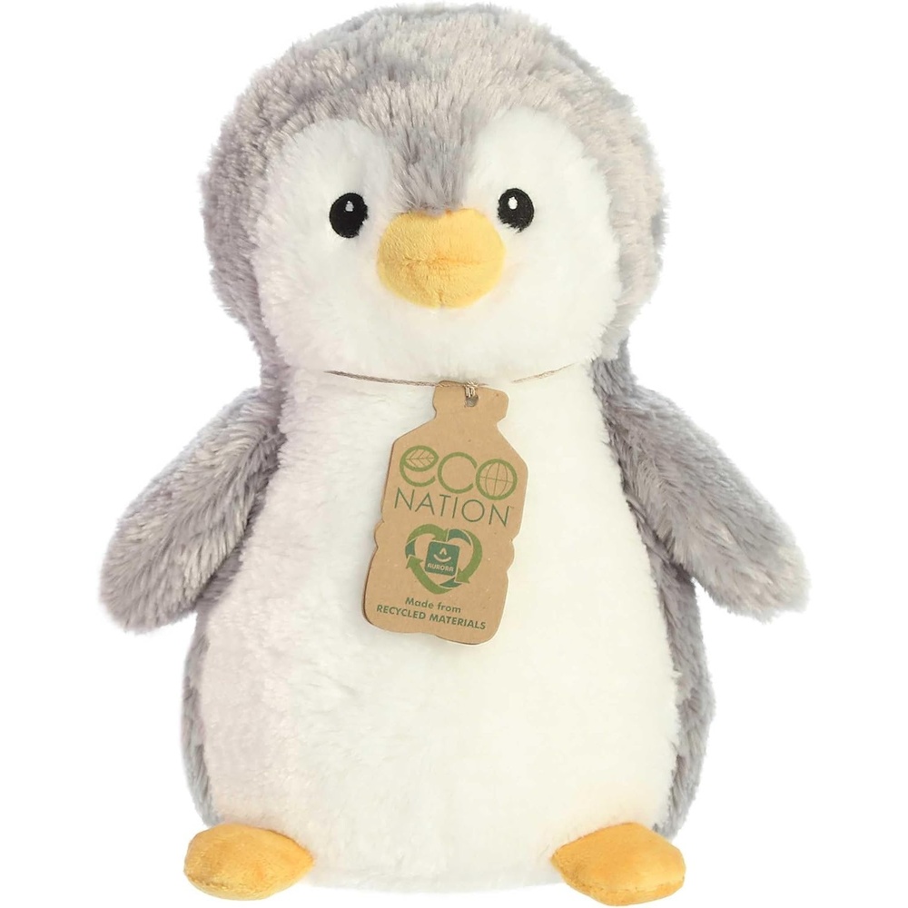 image:imageAurora Responsibly Made Eco Nation Eco Hugs Penguin Stuffed Animal Ideal for Playtime Adventures Perfect for Birthdays or Just Because Grey 11 Inches